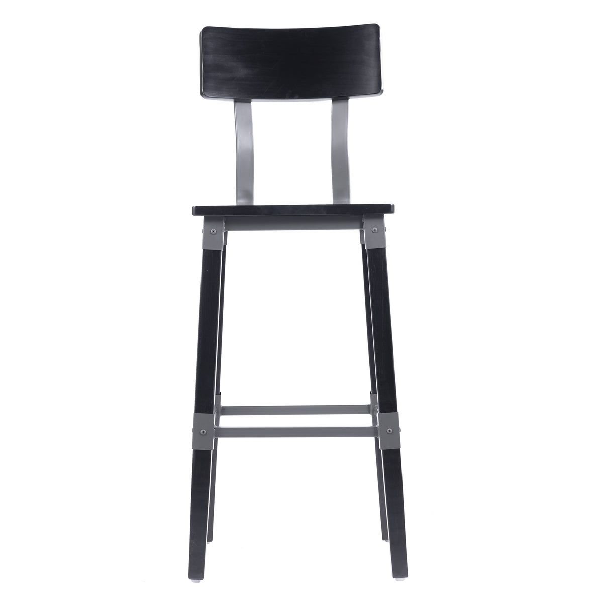 Black |#| Commercial Grade Rustic Industrial Style Wood Dining Barstool in Black