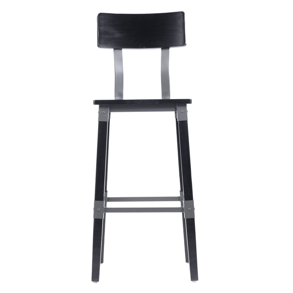 Black |#| Commercial Grade Rustic Industrial Style Wood Dining Barstool in Black