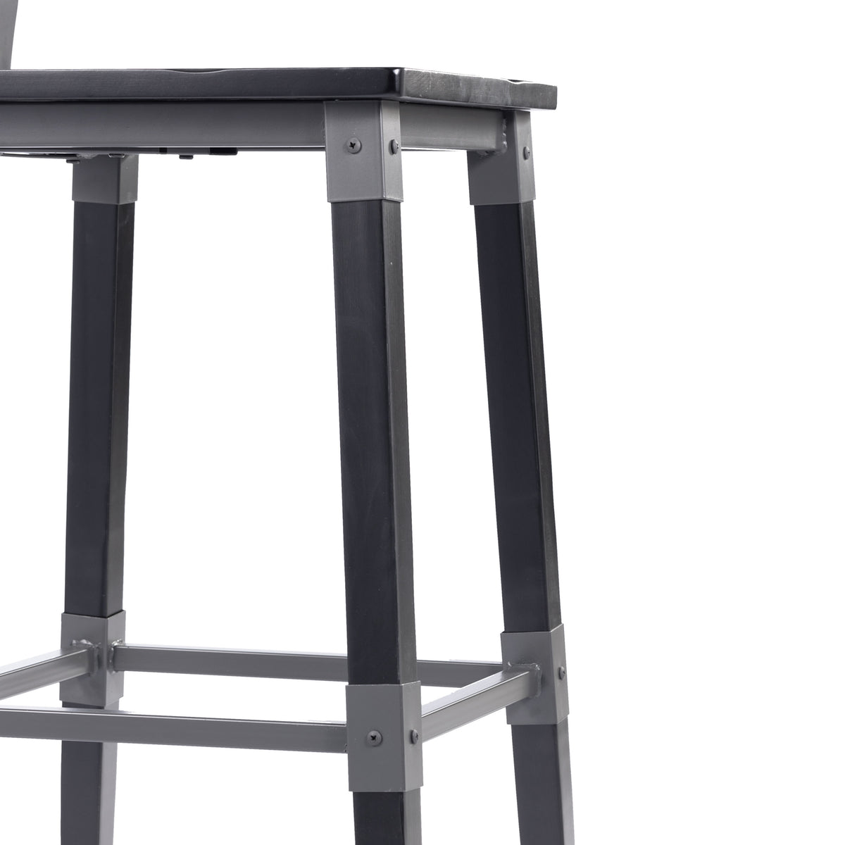 Black |#| Commercial Grade Rustic Industrial Style Wood Dining Barstool in Black