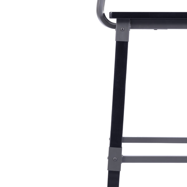 Black |#| Commercial Grade Rustic Industrial Style Wood Dining Barstool in Black