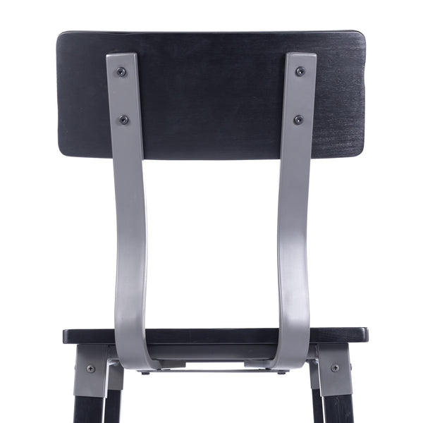 Black |#| Commercial Grade Rustic Industrial Style Wood Dining Barstool in Black