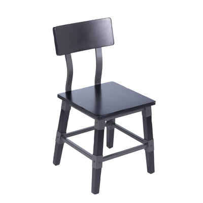 Rustic Antique Industrial Wood Dining Chair - View 1