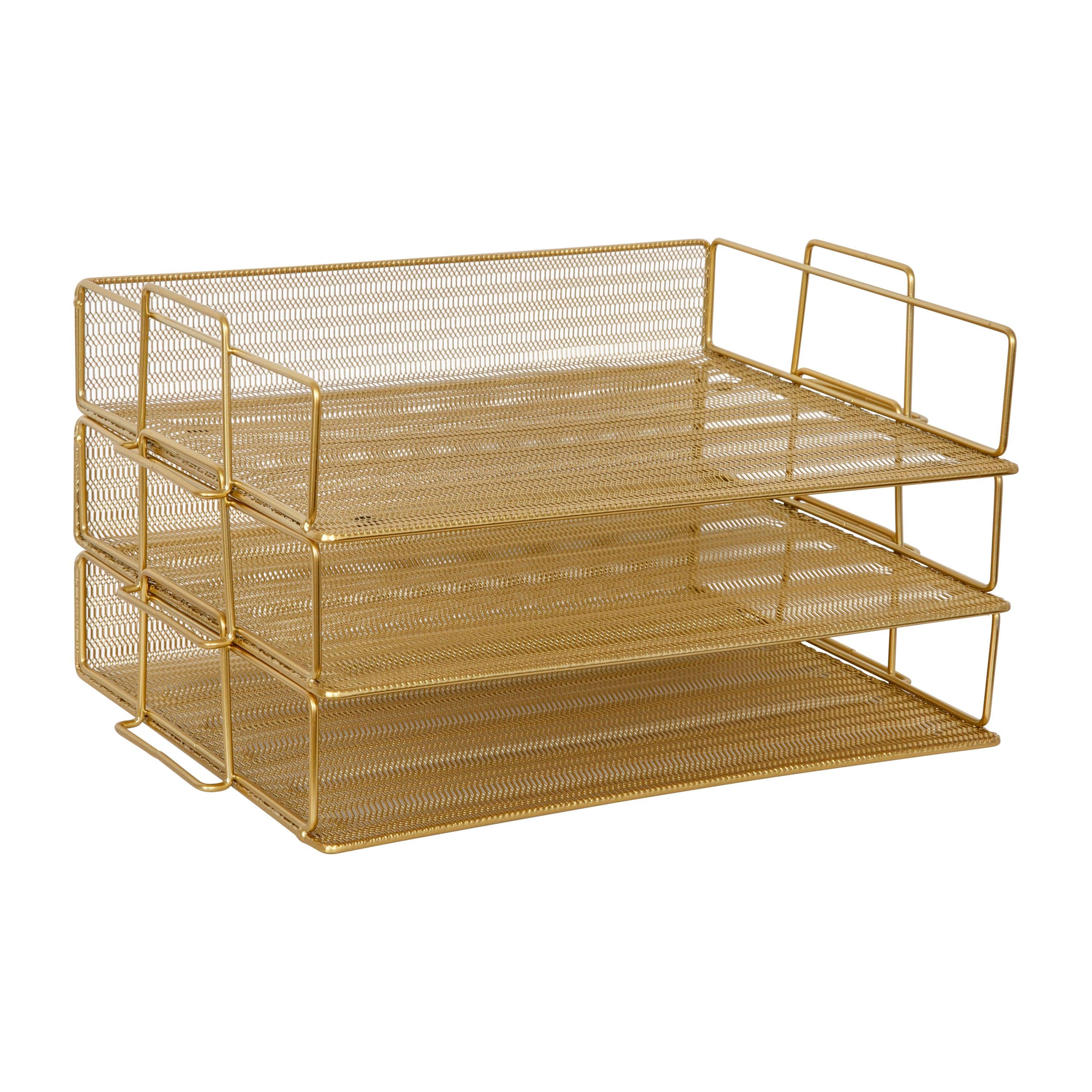 Staples Mesh Organizer Lavatino 5 Tray Desk File Organizer, Mesh Paper ...