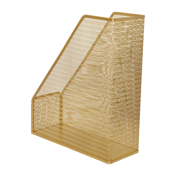 Premium 9.75 x 3.75 Single Slot Desktop File and Magazine Holder in Gold