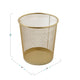 Premium 4.5 Gallon Mesh Metal Wastebasket in Gold