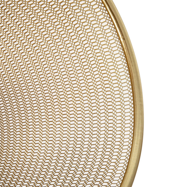 Premium 4.5 Gallon Mesh Metal Wastebasket in Gold