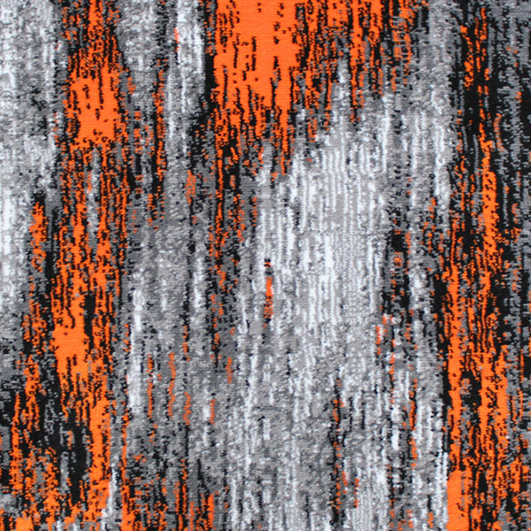 Orange,2' x 3' |#| Abstract Style Accent Area Rug - Orange & Gray Scraped Pattern - 2' x 3'