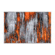 Orange,2' x 3' |#| Abstract Style Accent Area Rug - Orange & Gray Scraped Pattern - 2' x 3'