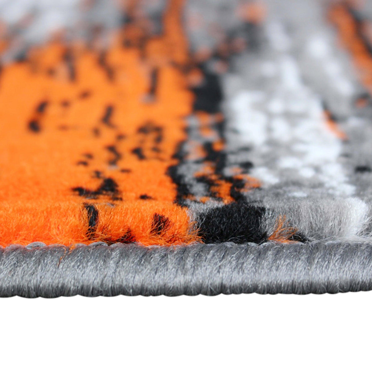 Orange,2' x 3' |#| Abstract Style Accent Area Rug - Orange & Gray Scraped Pattern - 2' x 3'
