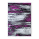 Purple,6' x 9' |#| Abstract Style Accent Area Rug - Purple & Gray Scraped Pattern - 6' x 9'