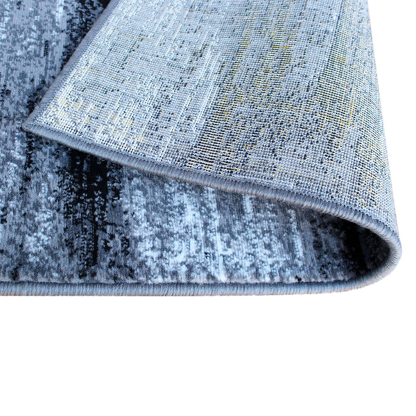 Blue,2' x 10' |#| Abstract Style Accent Area Rug - Blue & Gray Scraped Pattern - 2' x 10'