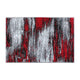 Red,2' x 3' |#| Abstract Style Accent Area Rug - Red & Gray Scraped Pattern - 2' x 3'