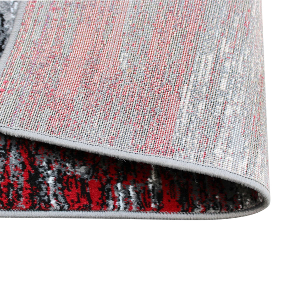 Red,2' x 3' |#| Abstract Style Accent Area Rug - Red & Gray Scraped Pattern - 2' x 3'