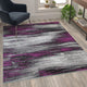 Purple,5' x 7' |#| Abstract Style Accent Area Rug - Purple & Gray Scraped Pattern - 5' x 7'