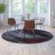 Lava,7' Round |#| Abstract Style Accent Area Rug - Scraped Pattern - Red & Gray - 7' x 7' Round