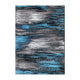 Blue,8' x 10' |#| Abstract Style Accent Area Rug - Blue & Gray Scraped Pattern - 8' x 10'