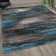 Blue,8' x 10' |#| Abstract Style Accent Area Rug - Blue & Gray Scraped Pattern - 8' x 10'