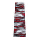 Red,2' x 7' |#| Abstract Style Accent Area Rug - Orange & Gray Scraped Pattern - 2' x 7'