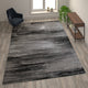 Grey,6' x 9' |#| Abstract Style Accent Area Rug - Gray Scraped Pattern - 6' x 9'