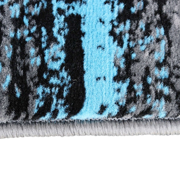 Blue,2' x 7' |#| Abstract Style Accent Area Rug - Blue Scraped Pattern - 2' x 7'