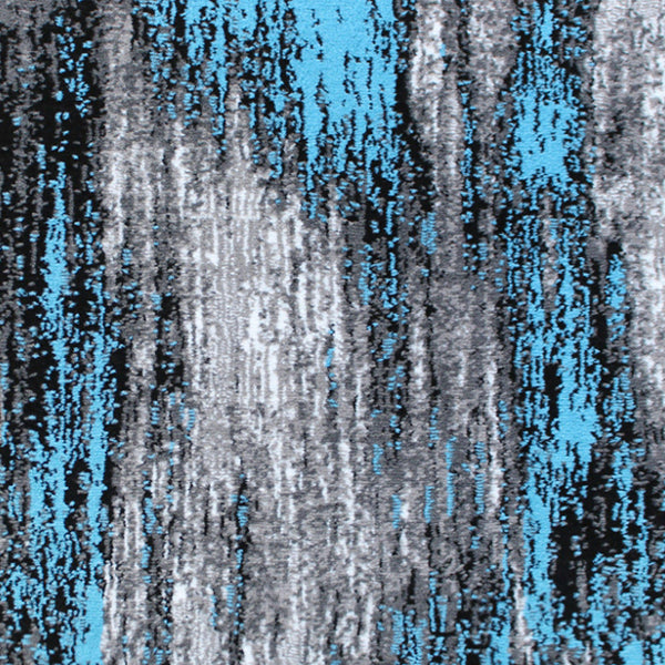 Blue,7' Round |#| Abstract Style Accent Area Rug - Scraped Pattern - Blue & Gray - 7' x 7' Round