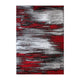 Red,5' x 7' |#| Abstract Style Accent Area Rug - Red & Gray Scraped Pattern - 5' x 7'