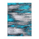 Turquoise,6' x 9' |#| Abstract Style Accent Area Rug - Turquoise & Gray Scraped Pattern - 6' x 9'