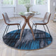 Blue,5' Round |#| Abstract Style Accent Area Rug - Scraped Pattern - Blue & Gray - 5' x 5' Round