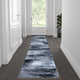 Grey,2' x 7' |#| Abstract Style Accent Area Rug - Gray Scraped Pattern - 2' x 7'