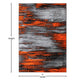 Orange,5' x 7' |#| Abstract Style Accent Area Rug - Orange & Gray Scraped Pattern - 5' x 7'