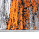 Orange,5' x 7' |#| Abstract Style Accent Area Rug - Orange & Gray Scraped Pattern - 5' x 7'