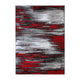 Red,8' x 10' |#| Abstract Style Accent Area Rug - Red & Gray Scraped Pattern - 8' x 10'