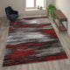 Red,8' x 10' |#| Abstract Style Accent Area Rug - Red & Gray Scraped Pattern - 8' x 10'