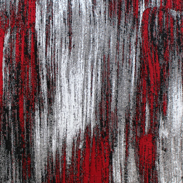 Red,2' x 10' |#| Abstract Style Accent Area Rug - Red & Gray Scraped Pattern - 2' x 10'
