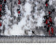 Red,2' x 10' |#| Abstract Style Accent Area Rug - Red & Gray Scraped Pattern - 2' x 10'