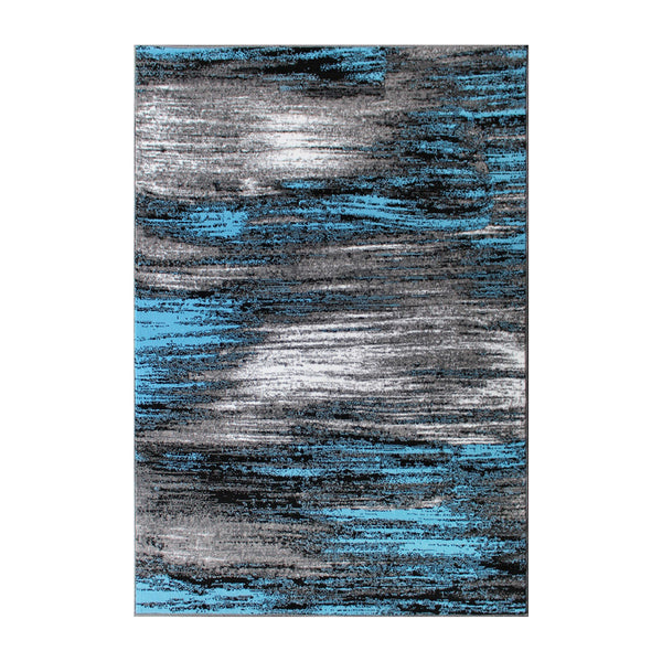 Blue,5' x 7' |#| Abstract Style Accent Area Rug - Blue Scraped Pattern - 5' x 7'
