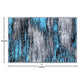 Blue,2' x 3' |#| Abstract Style Accent Area Rug - Blue Scraped Pattern - 2' x 3'