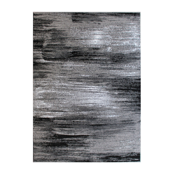Grey,8' x 10' |#| Abstract Style Accent Area Rug -Gray Scraped Pattern - 8' x 10'