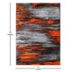 Orange,8' x 10' |#| Abstract Style Accent Area Rug - Orange & Gray Scraped Pattern - 8' x 10'