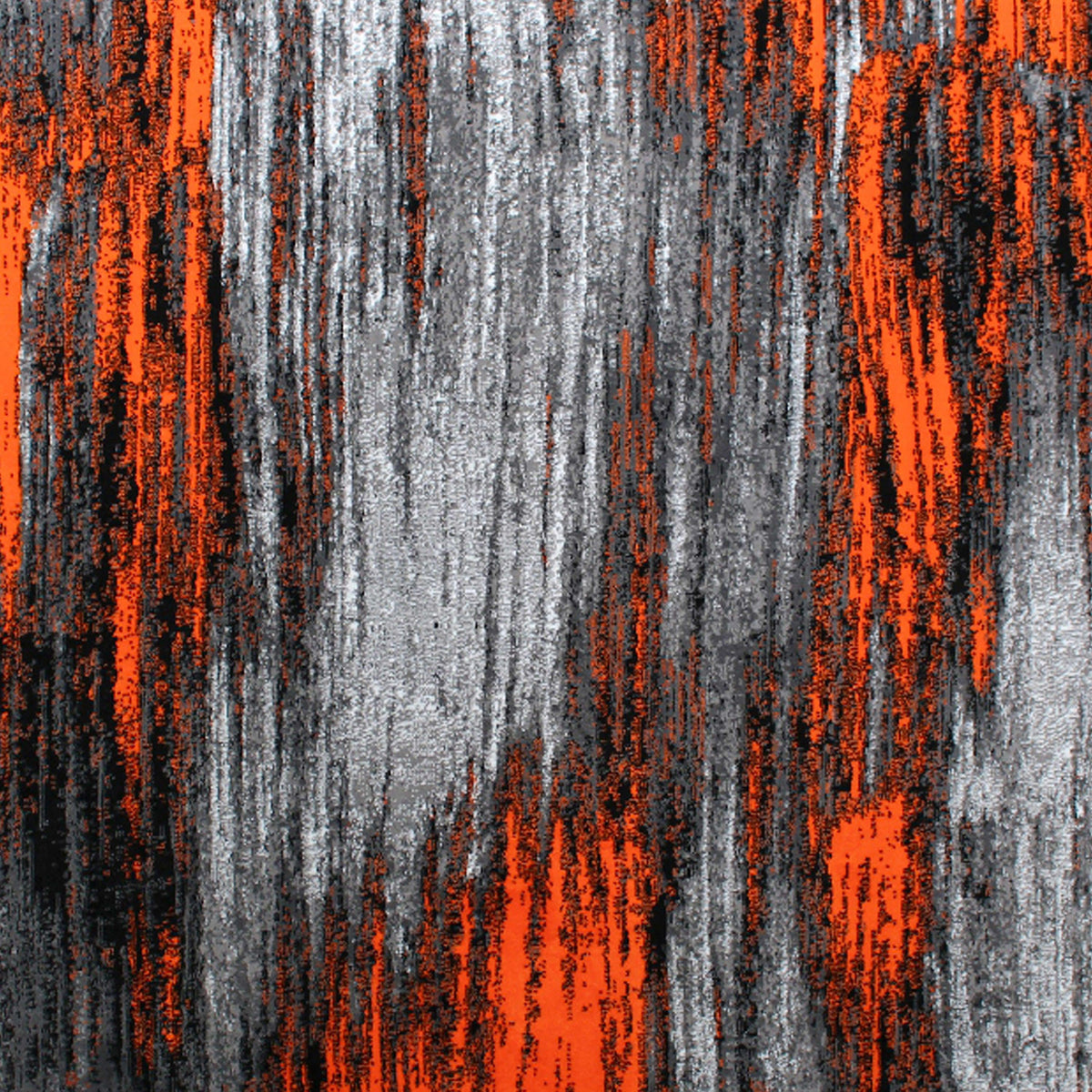 Orange,8' x 10' |#| Abstract Style Accent Area Rug - Orange & Gray Scraped Pattern - 8' x 10'