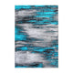 Turquoise,5' x 7' |#| Abstract Style Accent Area Rug - Turquoise & Gray Scraped Pattern - 5' x 7'
