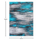 Turquoise,5' x 7' |#| Abstract Style Accent Area Rug - Turquoise & Gray Scraped Pattern - 5' x 7'