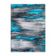 Turquoise,8' x 10' |#| Abstract Style Accent Area Rug - Turquoise & Gray Scraped Pattern - 8' x 10'