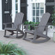 Light Gray |#| Adirondack Poly Resin Rocking Chairs for Indoor/Outdoor Use in White - 2 Pack