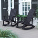 Black |#| Adirondack Poly Resin Rocking Chairs for Indoor/Outdoor Use in Black - 2 Pack