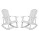 White |#| Adirondack Poly Resin Rocking Chairs for Indoor/Outdoor Use in Navy - 2 Pack