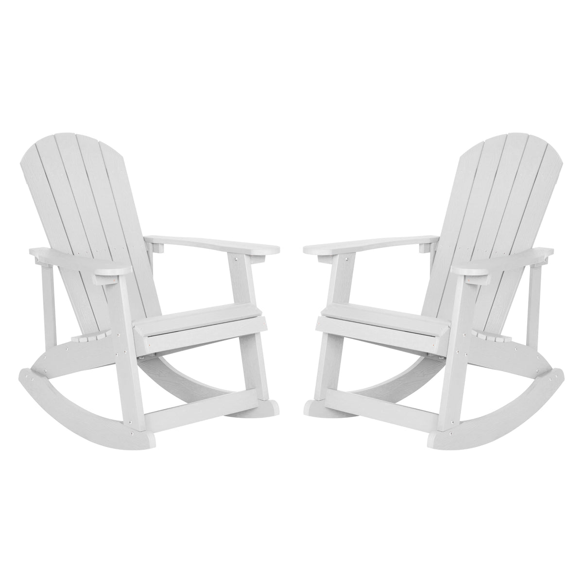 White |#| Adirondack Poly Resin Rocking Chairs for Indoor/Outdoor Use in Navy - 2 Pack