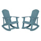 Sea Foam |#| Adirondack Poly Resin Rocking Chairs for Indoor/Outdoor Use in Sea Foam - 2 Pack