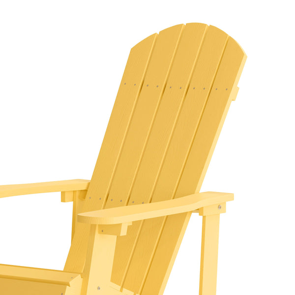 Yellow |#| Adirondack Poly Resin Rocking Chairs for Indoor/Outdoor Use in White - 2 Pack