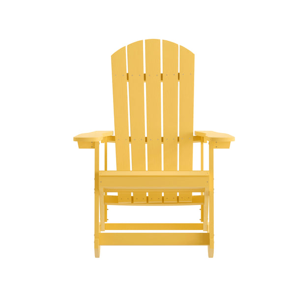 Yellow |#| Adirondack Poly Resin Rocking Chairs for Indoor/Outdoor Use in White - 2 Pack